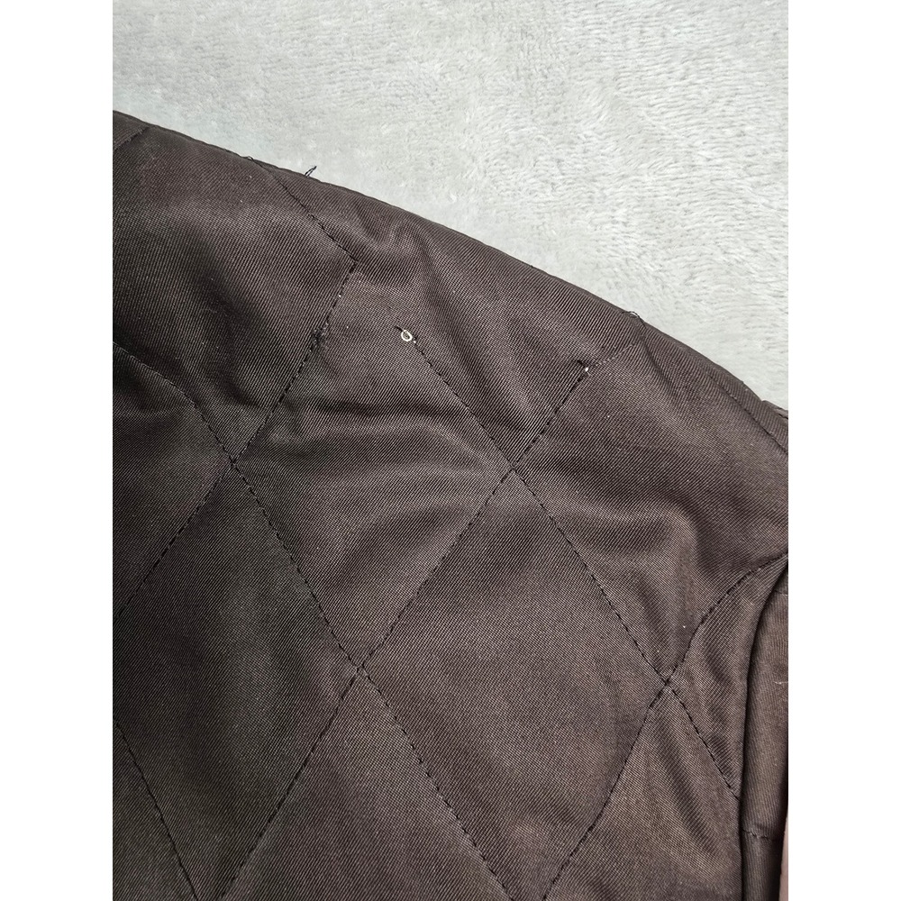 Burberry London Diamond Quilted Jacket Women XL Brown Nova Check Lining - Picture 4 of 16